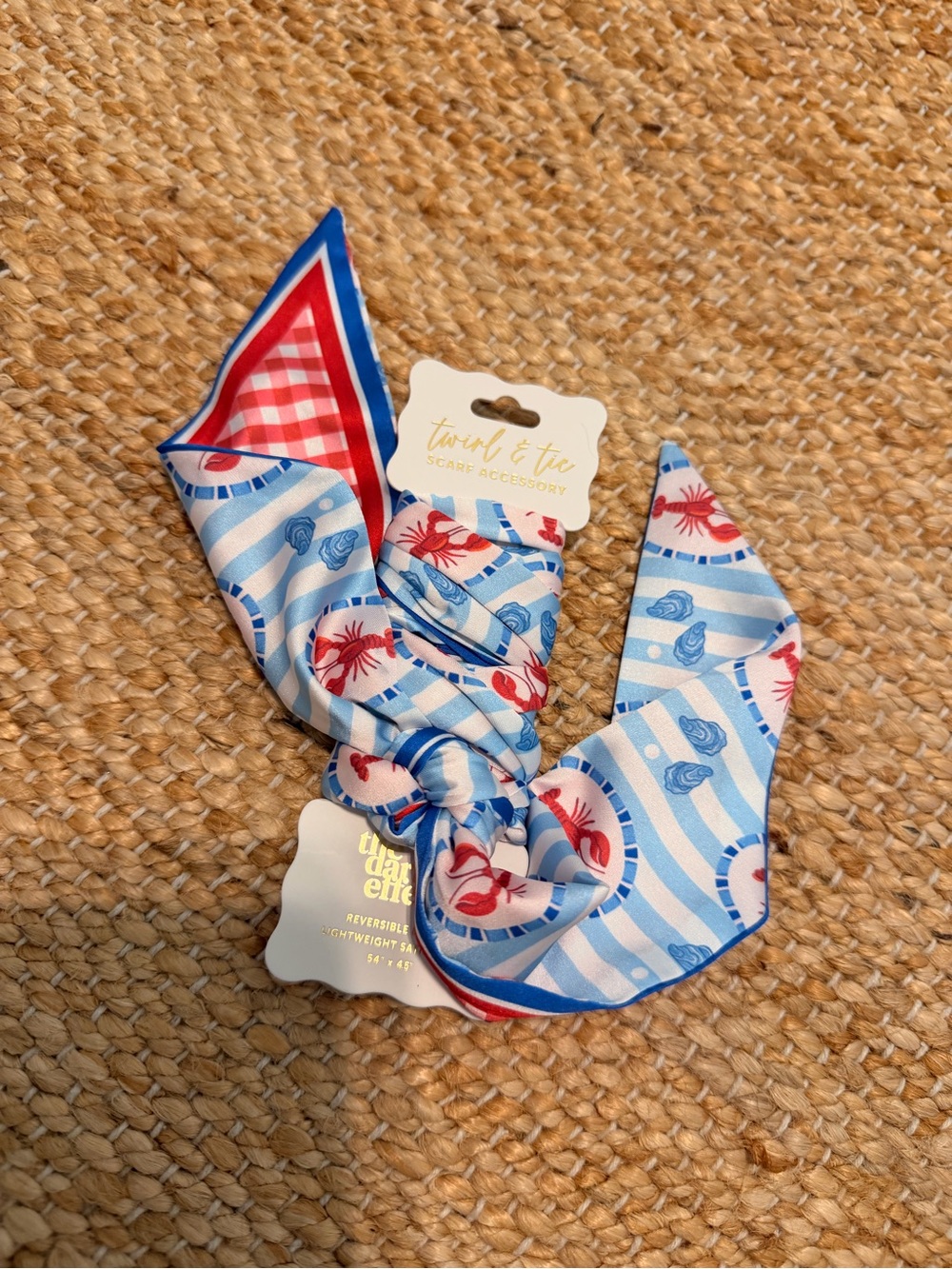 Kids Blue Red Nautical Hair Scarf
